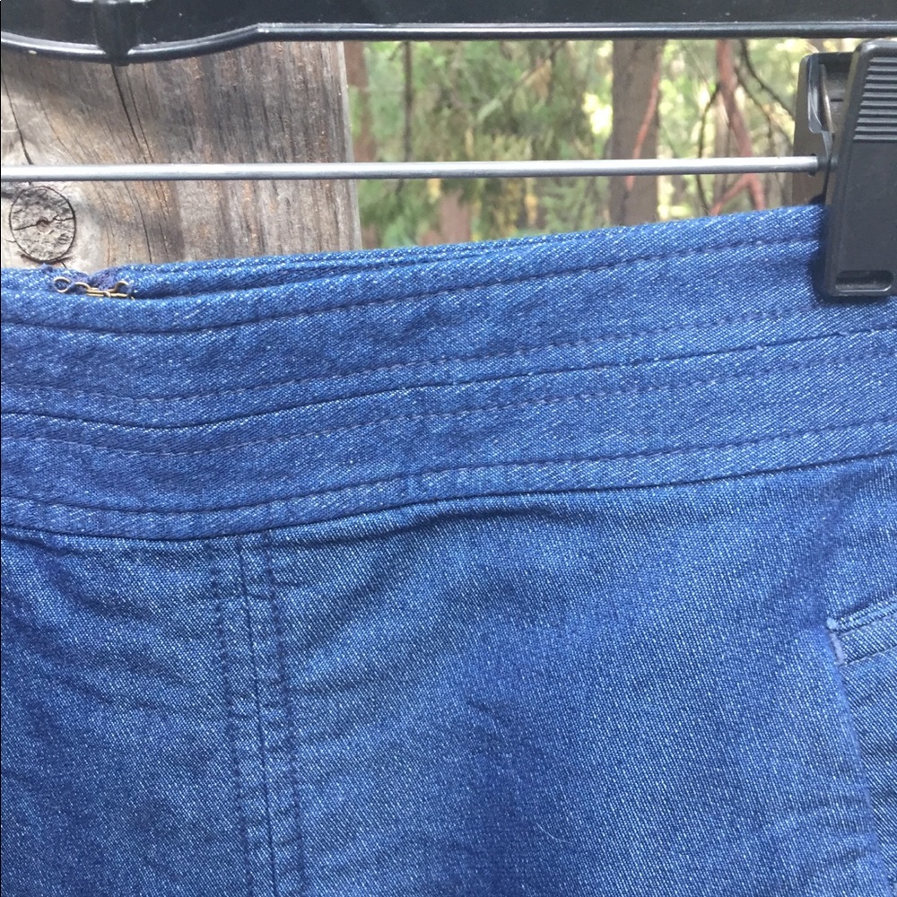 Loft classic front pleat navy  blue  denim  mini navy skirt - Picture 2 of 12